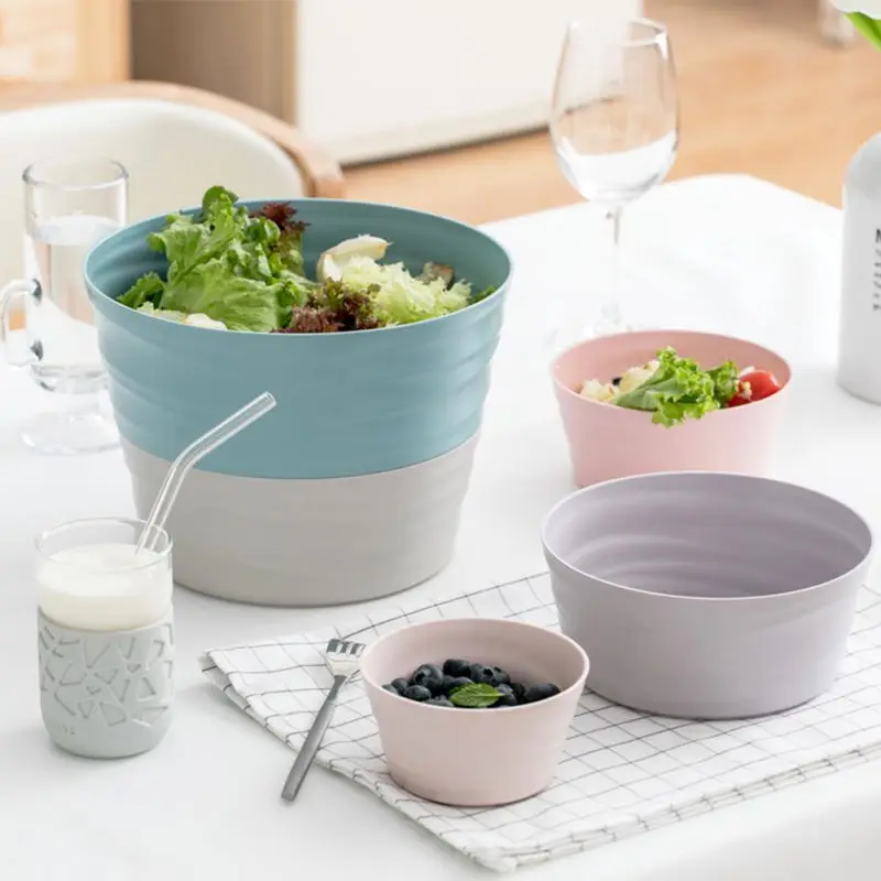 

5pcs/Set Household Salad Bowl Unbreakable And Multicolor For Fruits Vegetables Salads Bowls Eco friendly Melange Bowl Tableware