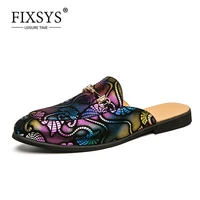fixsys 2021 new mens slippers mixed colors sandals lightweight half shoes for man outdoor breathable half loafers summer mules