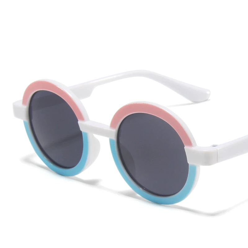 

Cute Pink Blue Round Kids Sunglasses Children Colored Lenses Trends 2021 Transparent Red Sun Glasses Girls Boys Baby Gifts Vogue