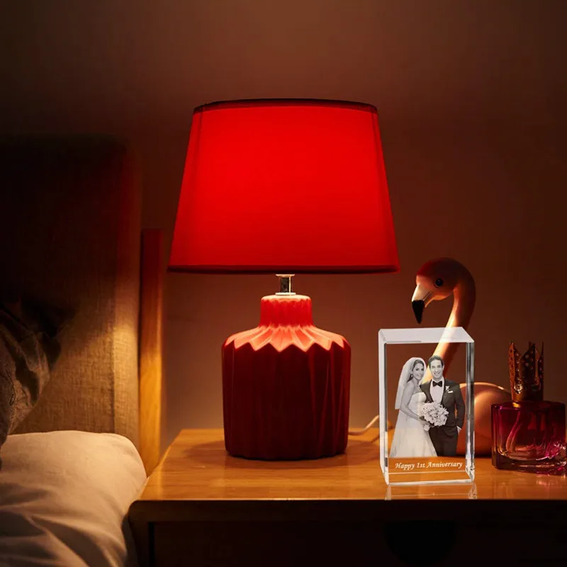 

Personalized Custom 2D/3D Cube Crystal Photo Frame Laser Etched Engraving Gifts for Wedding Anniversary Birthday Friends