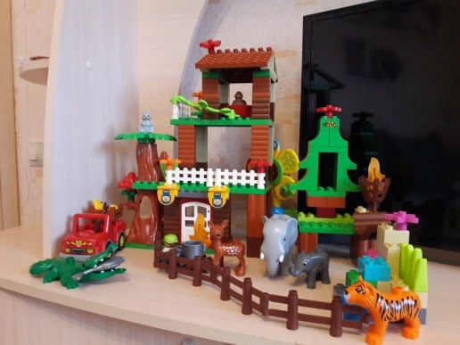 3 комплекта Конструкторы duplo наборы джунглей животных блоки Большой размер DIY enleten кирпичи совместимые Фигурки Игрушки для маленьких детей