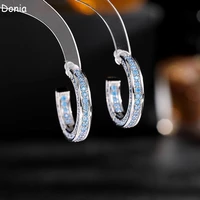 donia jewelry european and american fashion c shaped earrings wild cute micro inlaid aaa zircon line earrings