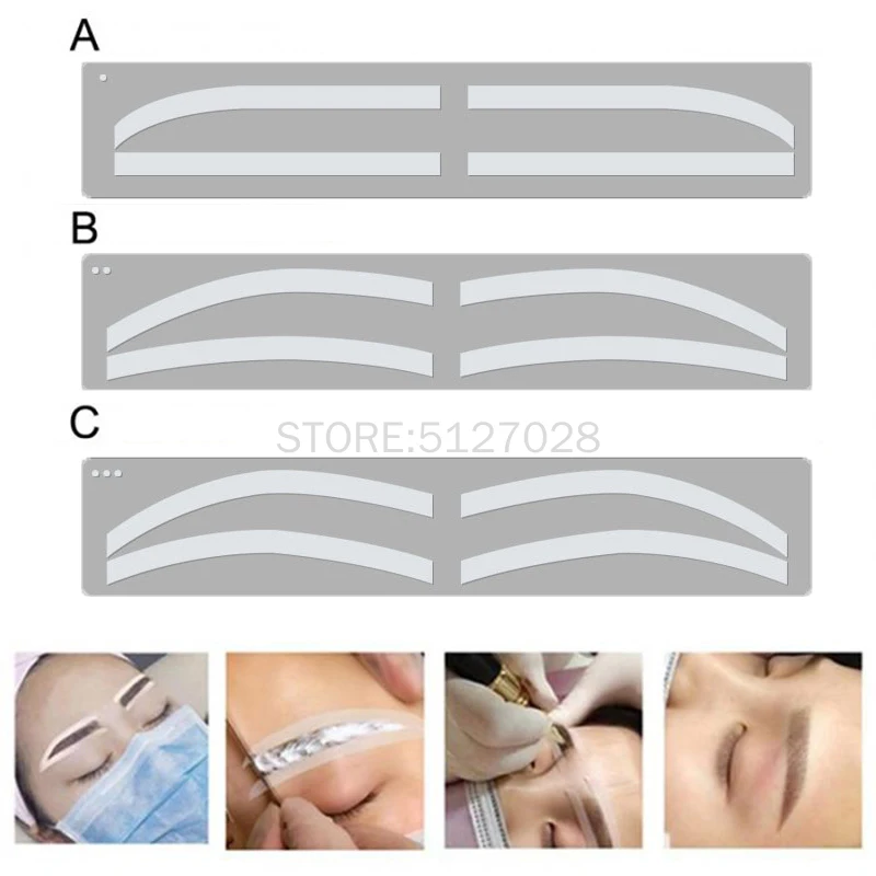 

6 пар одноразовых бровей Тату формирующий вспомогательный стикер шаблоны трафарет для бровей Полупостоянный инструмент для макияжа