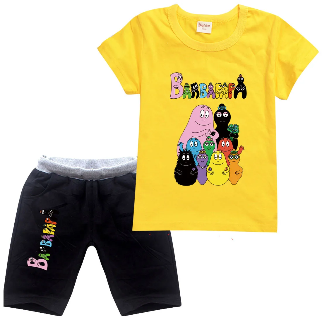 2021 Summer Baby Boy Clothing Cotton T-shirt Pants Girls Clothing Set Barbapapa Sports Suits Childrens Clothes Kids Outfits
