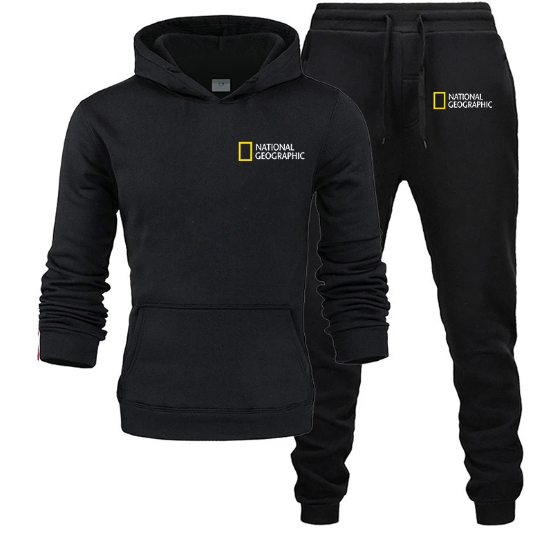 

Men's hooded sweatshirt and sweatpants, 2 brands, high quality sweaters, sportswear, street wear, autumn and winter