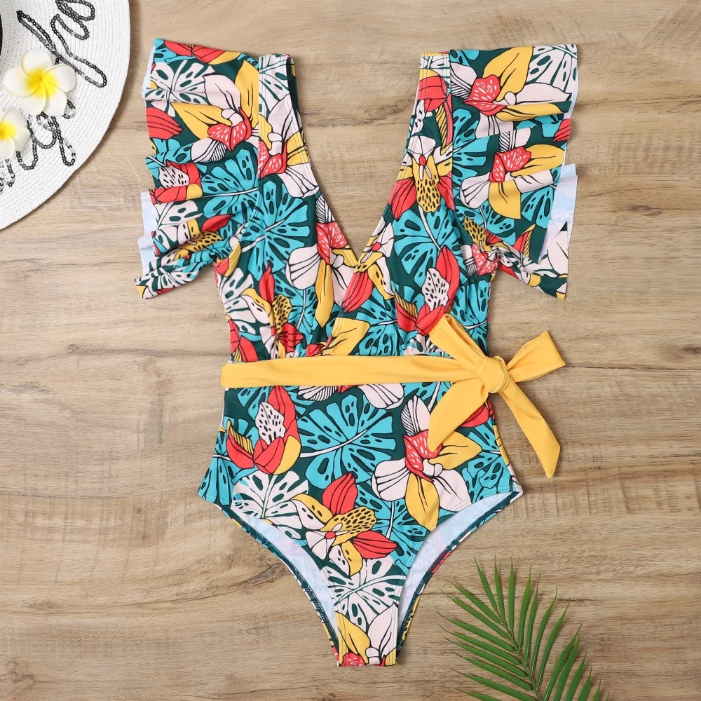 

New Bikini Swimwear Women Sexy One Piece Swimsuit Cupshe Swim Suits V Neck Bathing Plus Up Monokini Summer Casual 2021 Swimming