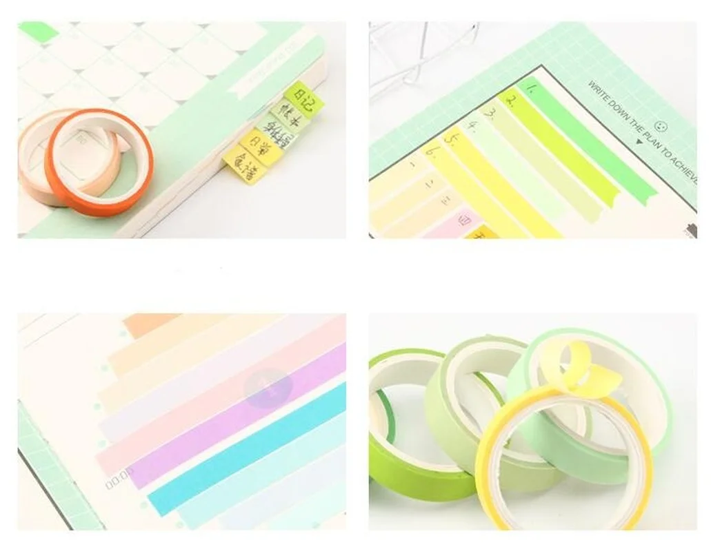 6pcs/set Decorative Washi Tape Set Stickers Scrapbooking Cute Stationery School Supplies | Канцтовары для офиса и дома