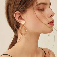 xp new korea handmade braid pendent fashion trend drop earrings for women new fashion jewelry rattan knit 2021 popular earrings