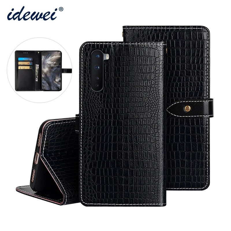 

IDEWEI для OnePlus Nord чехол Роскошный кожаный флип-чехол для OnePlus Z защитный чехол для телефона чехол под крокодиловую кожу