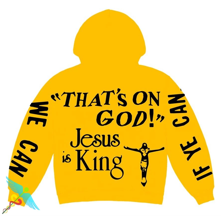 

Kanye West JESUS IS KING Hoodies Men Women Hip Hop Oversized Letter Print Casual High Quality Hooded Sweatshirt Stranger Things