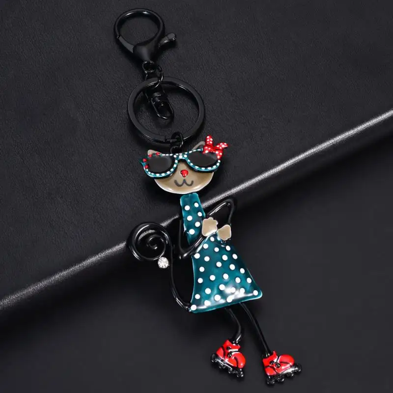 Модный спортивный брелок для ключей с кошкой женщин и девушек подарки брелки