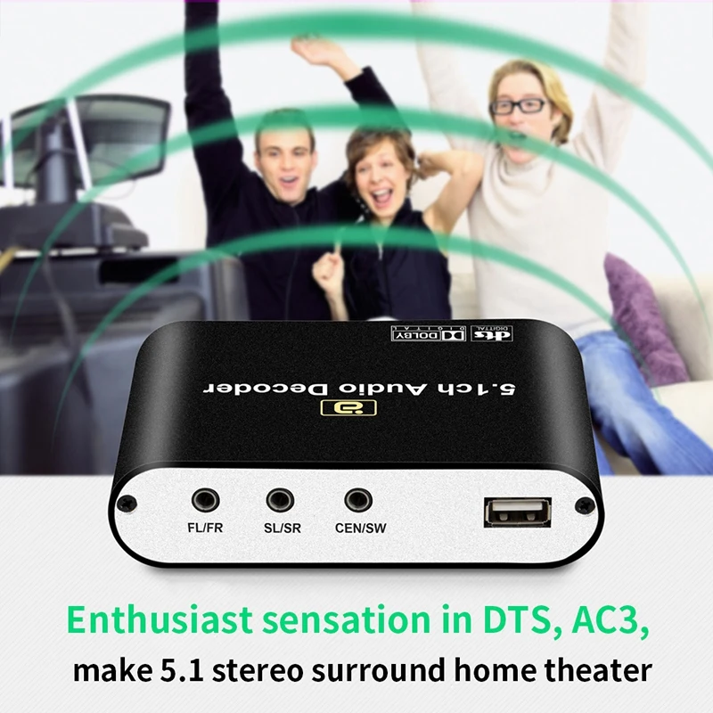 DTS 5.1CH o декодер Bluetooth 5 0 Reciever DAC беспроводной адаптер оптический коаксиальный диск
