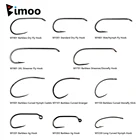 Bimoo 30 шт.упак. без бородки летать Крючки для привязывания Нимфа сухой мокрой стример джиг Fly Крючки лосось форель рыболовные крючки мушек Материал