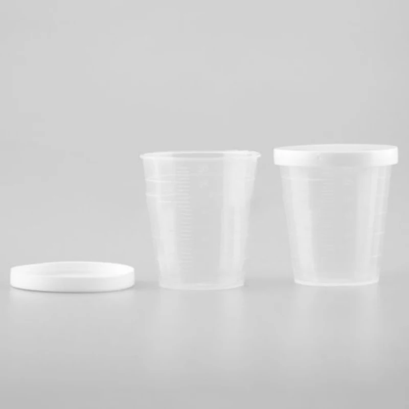 

10Pcs Medicine Measuring Cup 30ml Plastic With Lid Container 40/28mm Measure Graduated Medicine Liquid Durable