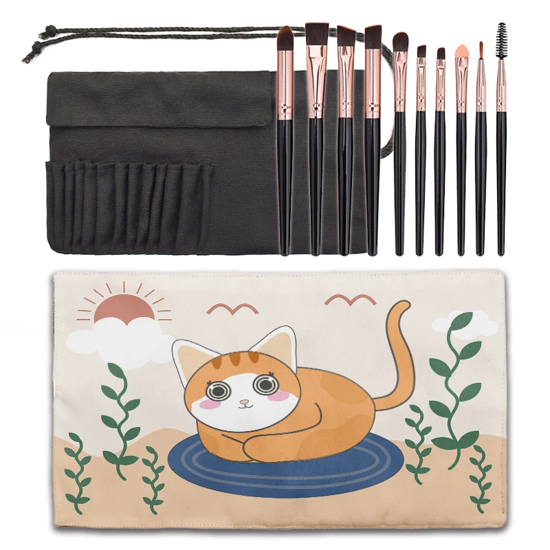 Large Capacity Cartoon Printed Cosmetic Brush Bag Fashion Cute School Pencil Pen Bags For Gilrs Clutch Makeup Storage Pouch