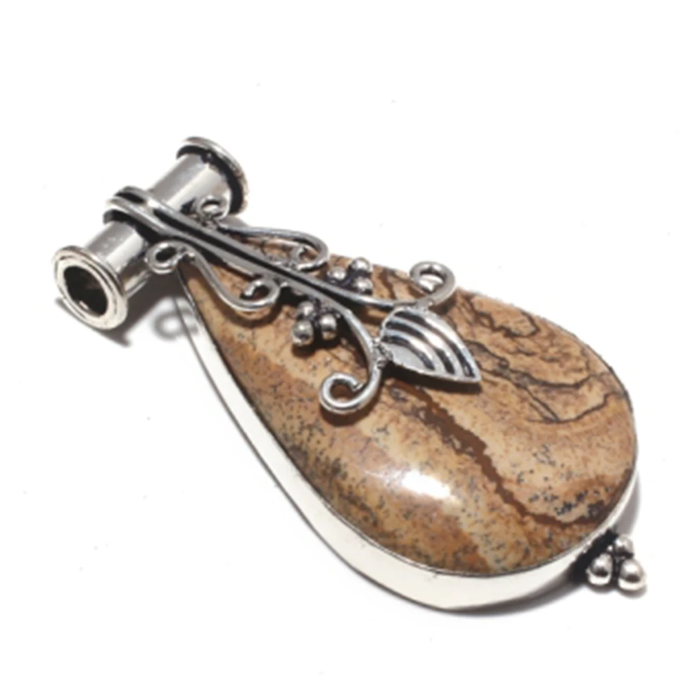 Подлинная картина Серебряный кулон в виде яшмы на меди ручная работа подарок для