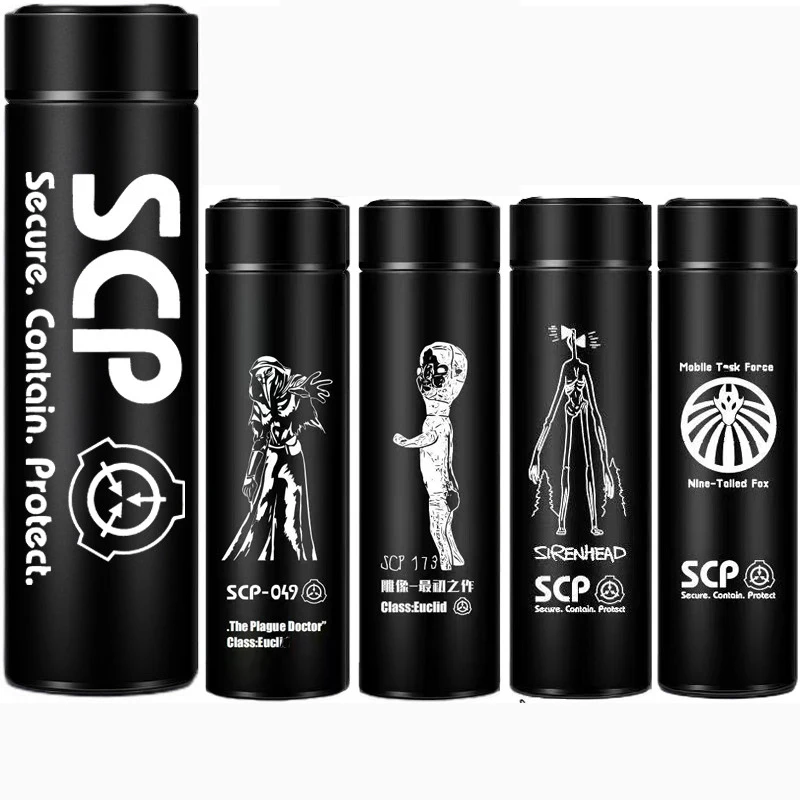 

500ML SCP Foundation Creative Double Walls Stainless Steel Thermos Coffee Mug Cup Water Bottle Travel Mug Thermal Coffee Cup
