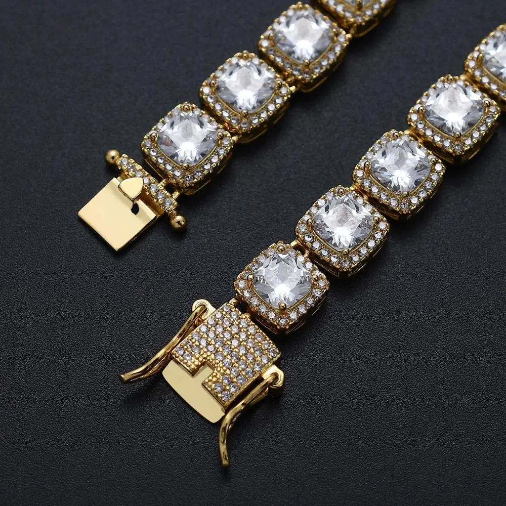 

10MM Quality Prong Set Big Size Solitaire Tennis Chain Necklace Mens Iced Out Bling CZ Charm Hip Hop Fashion Jewelry