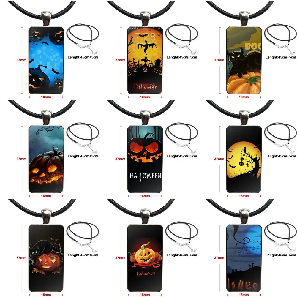 Для женщин и девочек стеклянное колье с кабошоном кулон прямоугольное ожерелье