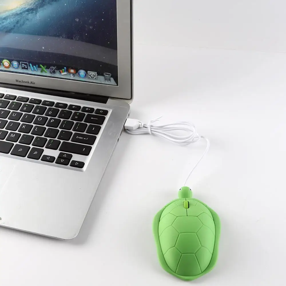 CHYI USB игровой Мышь геймера 3D Зеленая Черепаха Форма мышь дети подарок проводная