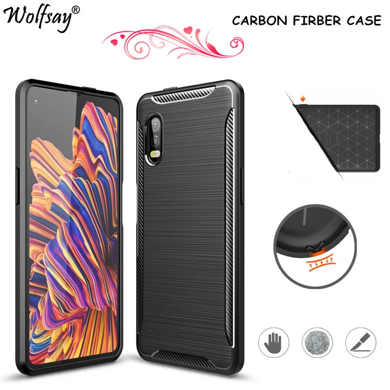 Чехол из углеродного волокна для Samsung Galaxy Xcover Pro чехол резиновый силиконовый