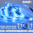 Светодиодная полоса освесветильник s DC 5050 SMD2835 12 в Bluetooth WiFi Luces LED RGB гибкая водонепроницаемая лента диодный пульт дистанционного управления освещение для комнаты