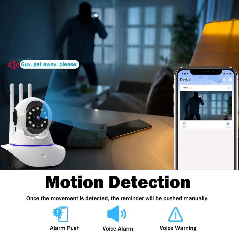 

1080P WiFi IP Camera Night Vision Smart Home Camera PTZ 360 Wide View Surveillance CCTV Camera Wireless Baby Monitor