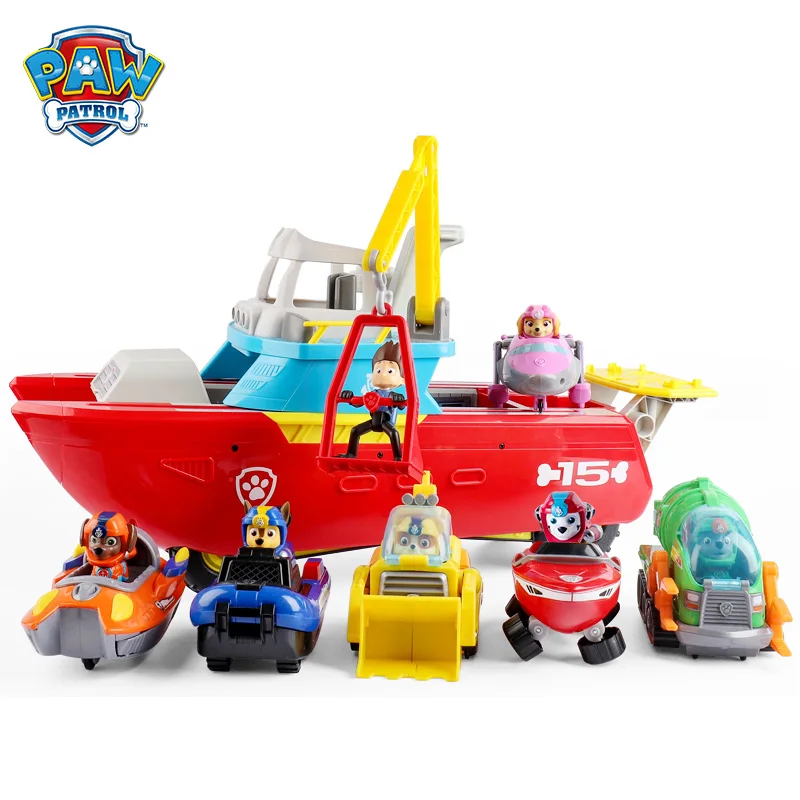 Оригинальный из мультфильма Щенячий патруль фигуркы игрушки море больших