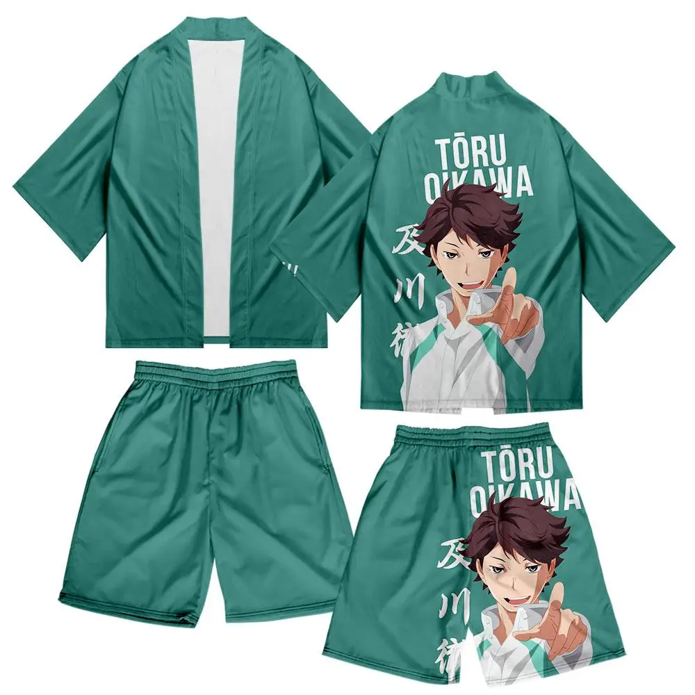 Новый сезон Haikyu! Летние японские кимоно и штаны в стиле Харадзюку комплект с