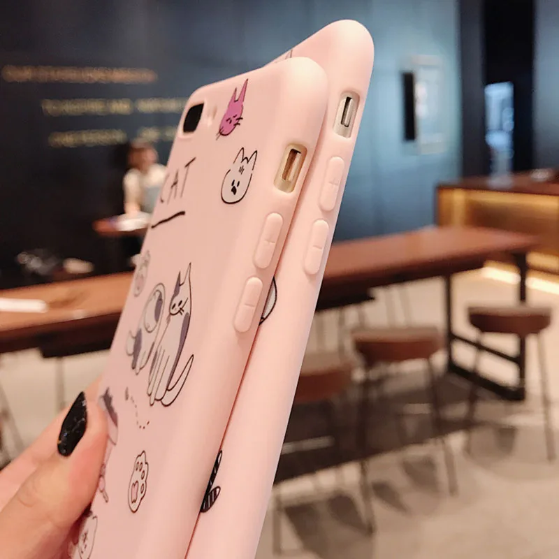 Забавный Кот розовый чехол для OPPO a3 a33 a37 a5 a57 a59 a7 a73 a77 a79 a7x/f9 Realme милый с Китти