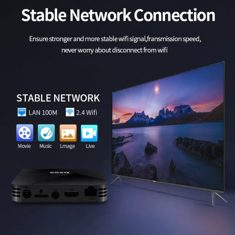 

Приставка Смарт-ТВ D905, Android 10,0, 4 + 32 ГБ, Wi-Fi, 2,4/4K