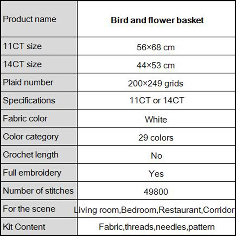 Набор для вышивки Joy Sunday Cross stutc набор рукоделия с вышитыми птицами и цветами 11 14CT