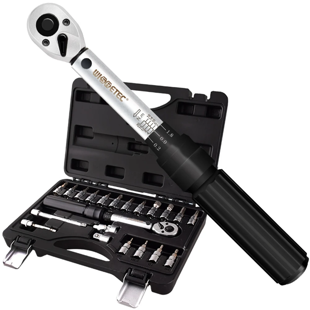 

21 In 1 Torque Wrench Set 1/4 2-20Nm Adjustable Torque Wrench Bike Repair Tool Spanner Hand Tool Set For Home Bicycle Repair