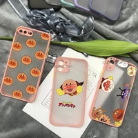 cartoon cute anpanman baikinman phone case for iphone 12 11 pro xs max x xr 8 7 plus pink matte translucent cover