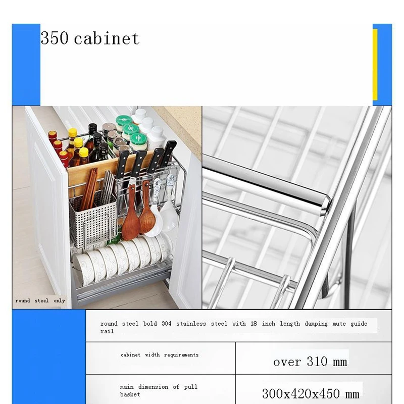 Keuken Rack Organizador Armario Dish Drainer из нержавеющей стали Cocina Organizer кухонный шкаф Cestas Para Organizar