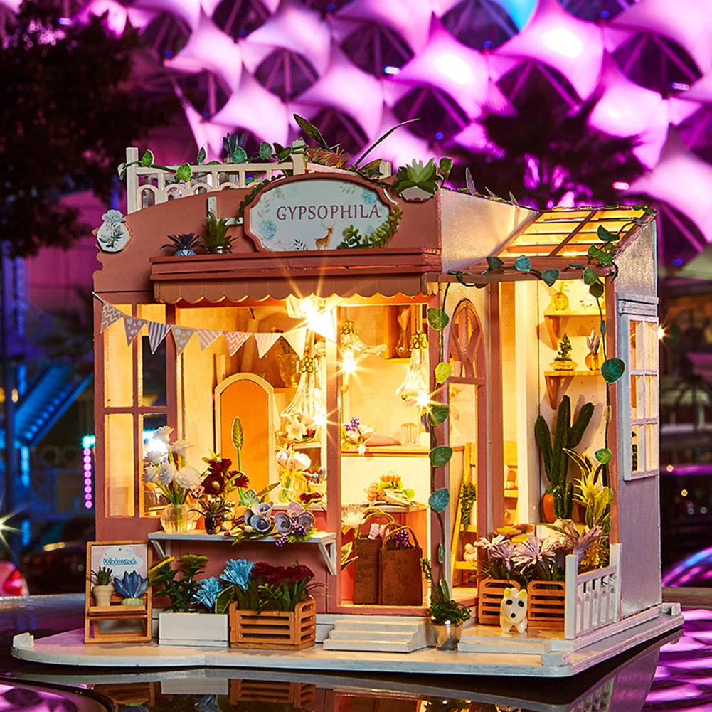 

Миниатюрный Кукольный дом "сделай сам", 3D Деревянный Кукольный дом, сборная мебель, игрушки, строительные наборы для детей, подарки на день р...