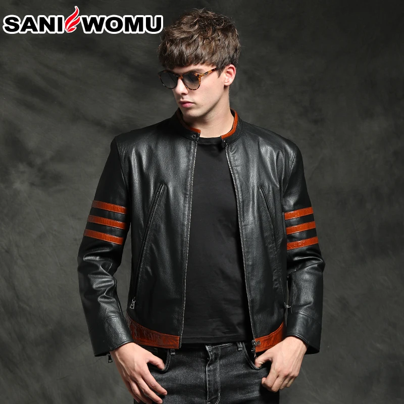 Мужская куртка из натуральной воловьей кожи мужская кожаная козьей кожи|Мужские