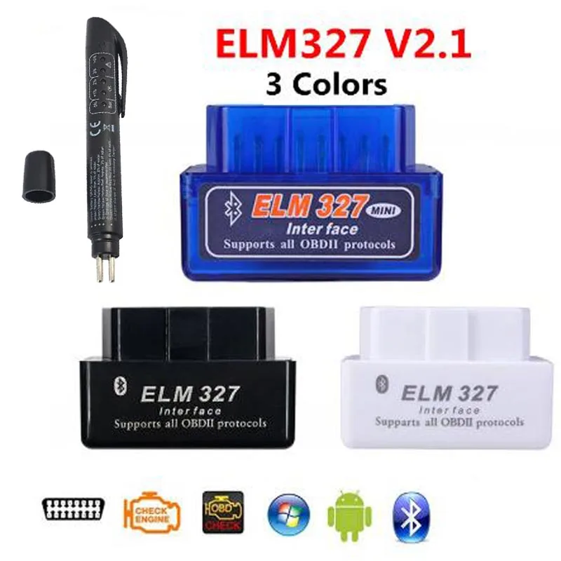 A + ELM327 V2.1 Bluetooth OBD OBD2 считыватель кодов CAN BUS поддерживает множество брендов