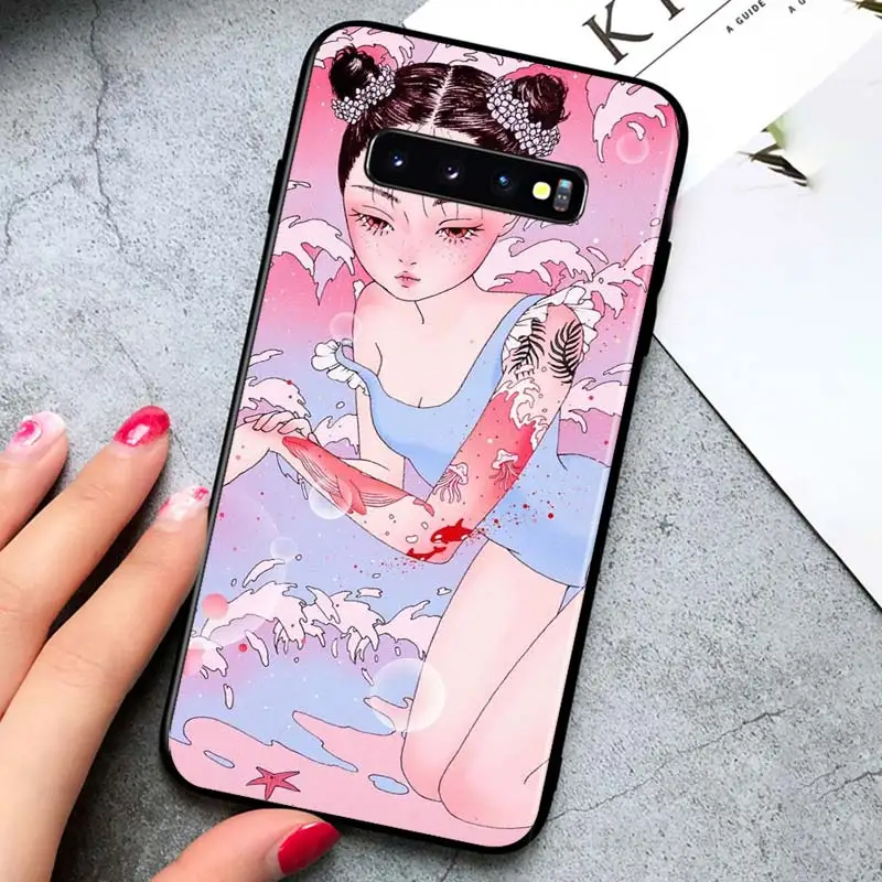 

Shintaro kago Horror cartoons for Samsung Galaxy S21 Ultra Plus 5G Note 20 10 9 8 S10 S9 S8 S7 S6 Edge Plus Black Phone Case