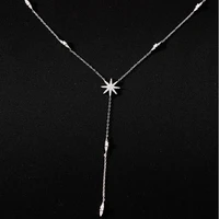 925 sterling silver necklace shiny delicate multiple stars long pendant clavicle chain birthday party gifts women fashion jewelr
