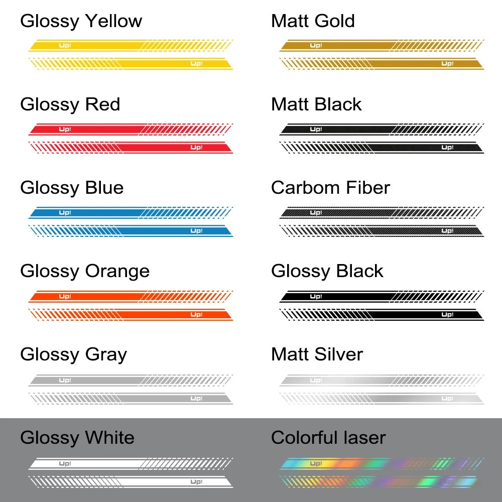 

2PCS Vinyl Car Stickers Stylish Sport Automobiles Side Stripes Skirt Decal DIY For Volkswagen VW UP Car Styling Auto Accessories