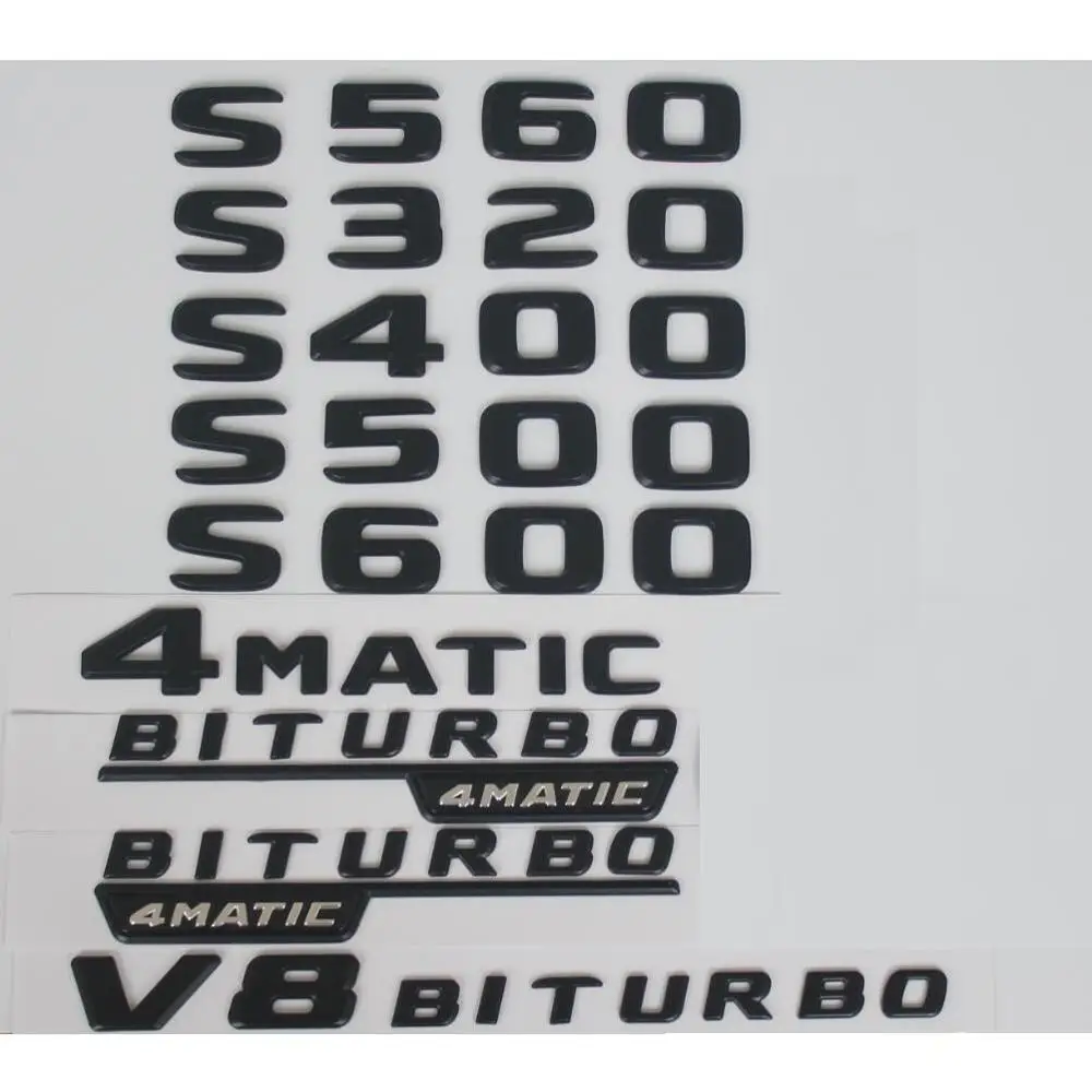 Значки для Mercedes Benz матовые черные W221 W222 S320 S350 S400 S420 S450 S500 S550 S560 S580 S600 S650 S680 4MATIC |