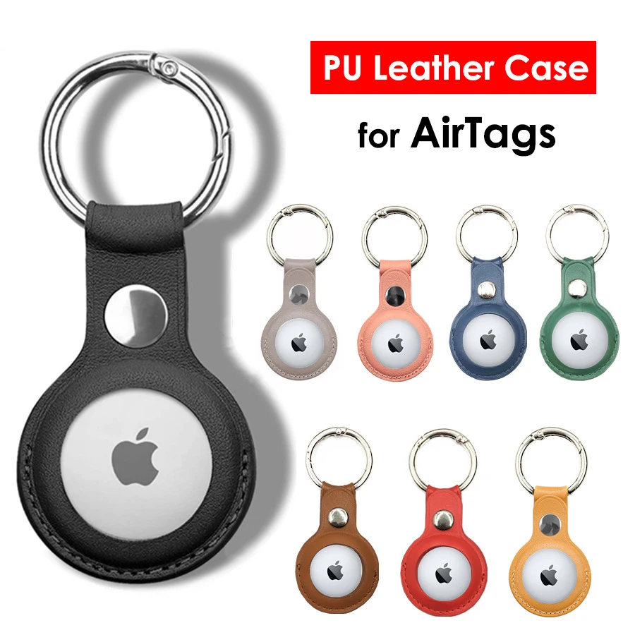 

Akcoo Leather Case for AirTags Anti-Scratch Lightweight with Keychain Anti-Loss Design for AirTags Cover