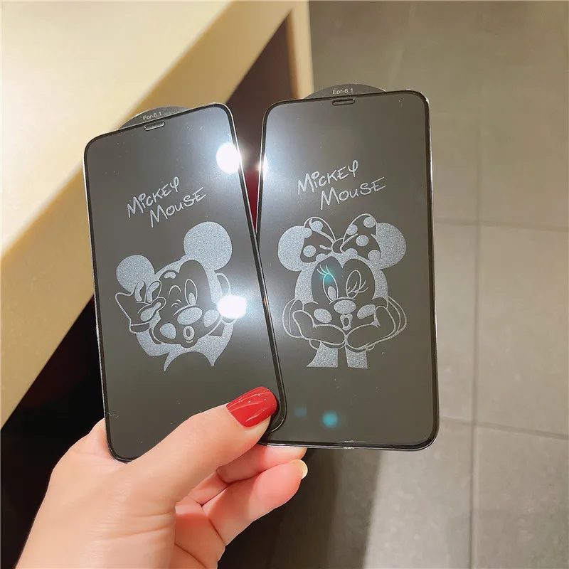 Новое невидимое закаленное стекло Disney с Микки и Минни стичем пленка для iPhone 12 13 Pro