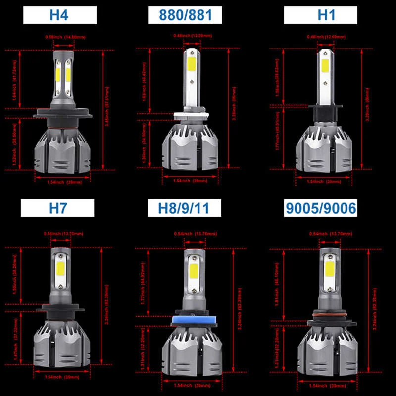 

KABOSTER Car Haedlight H4 H7 H1 H8 H9 H11 6500K H3 880 881 9005 9006 H16 HB4 HB3 Auto Fog Light 80W 16000LM 12V COB LED Bulb