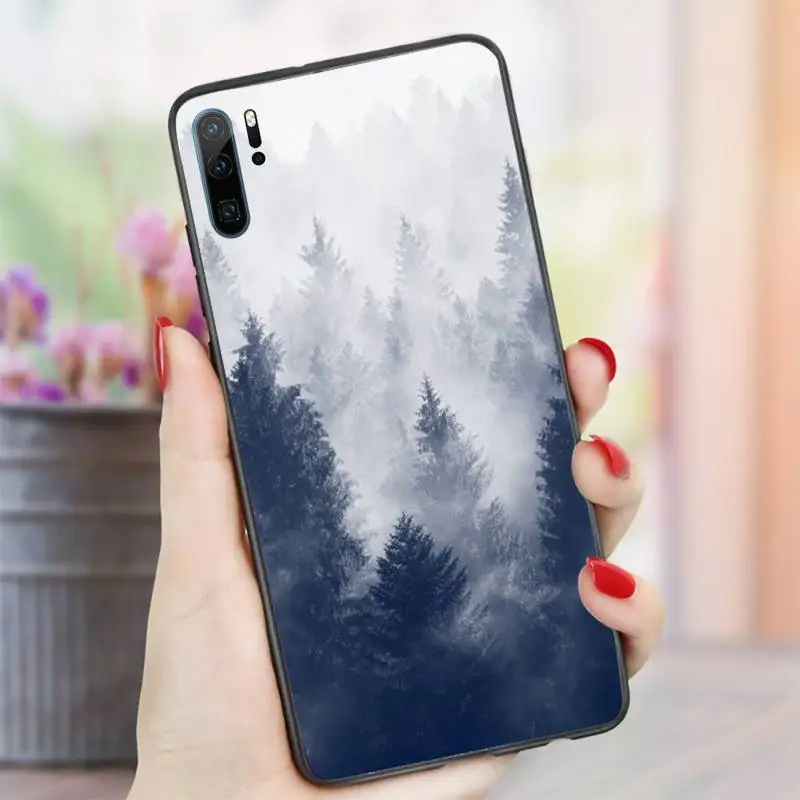 

Mountain Pine Tree Forest Mountain Peak Mist Phone Case For Huawei honor Mate P 10 20 30 40 i 9 8 pro x Lite smart 2019 nova 5t