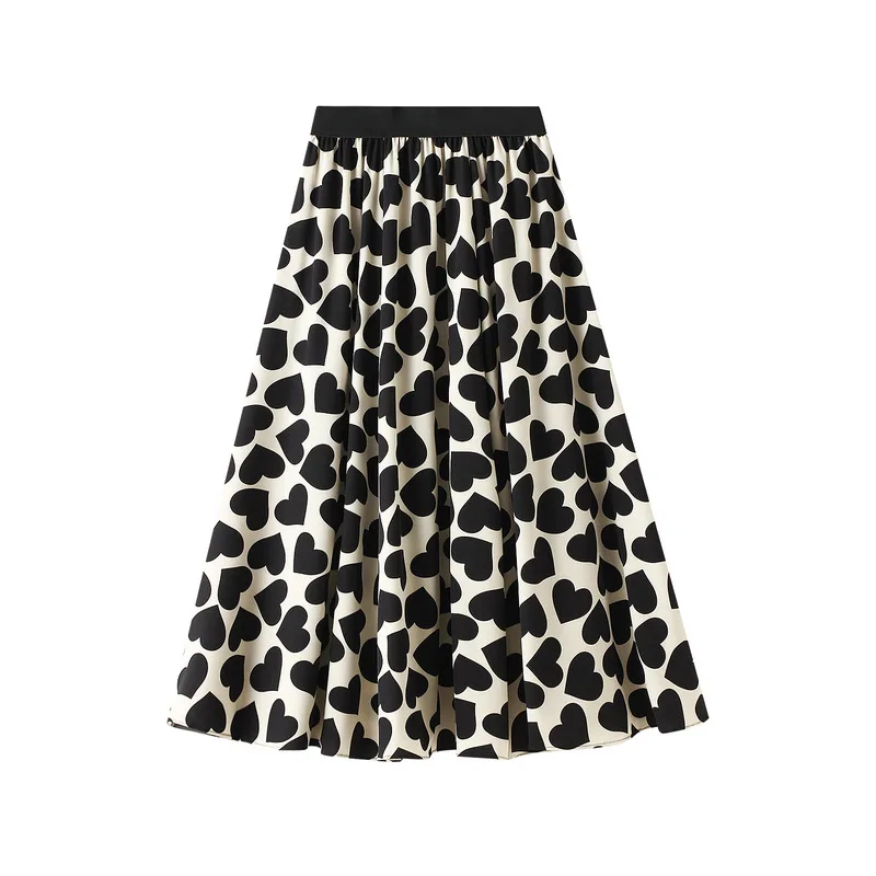 

Girl women bust skirt tall waist a word female long loose spring/summer 2021 French love bust 0853 long skirt