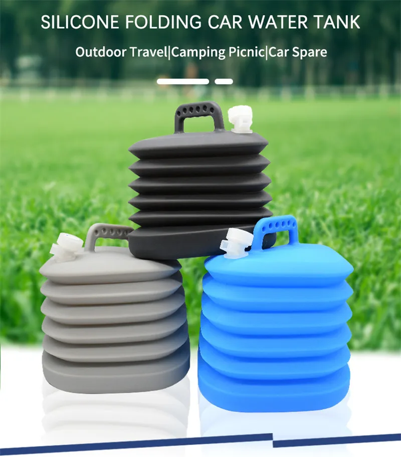 

14.5L Outdoor Folding Silicone Water Bucket Water Bag Hiking Fishing Camping Water Bottle Bucket Car Portable Car Water Tank