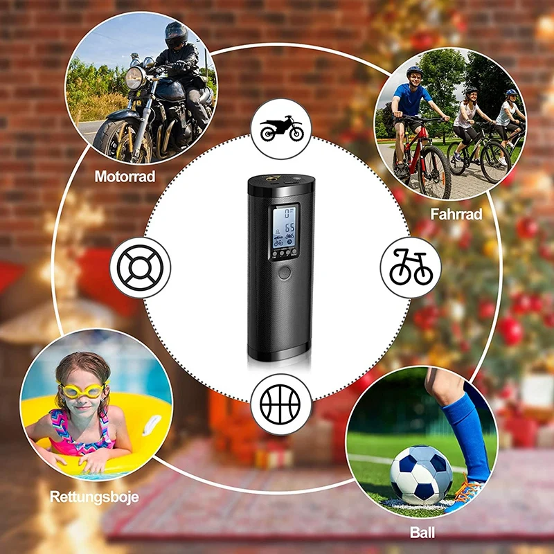 

Electric Air Pump Battery Mini, 0-100Psi,Battery Compressor Air Pump with Lcd Screen,for Cars,Bicycles,Basketball Etc.