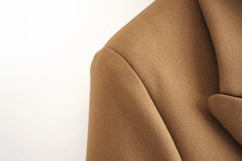 

elegant women high quality brown suit set 2020 fashion vintage ladies cotton jackets casual female soft suits girls chic